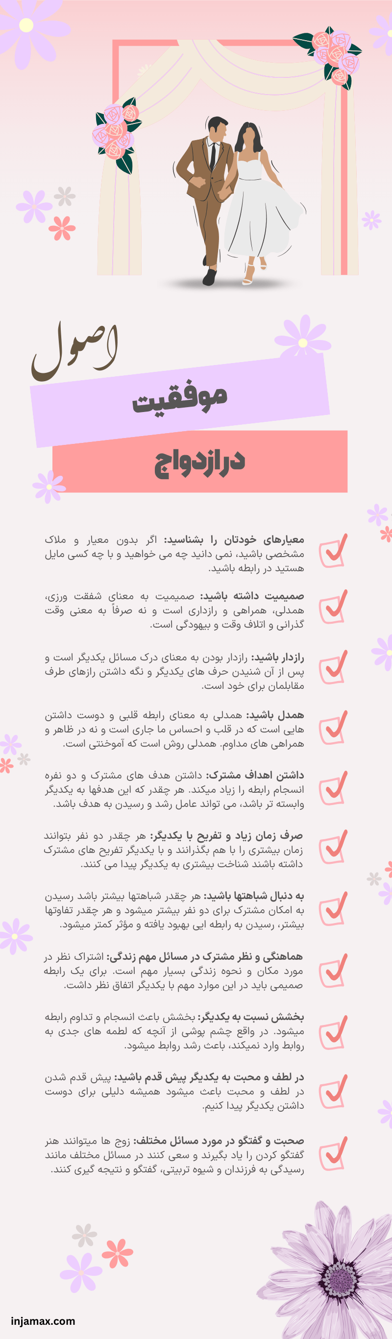 اینفوگرافیک اصول موفقیت در ازدواج