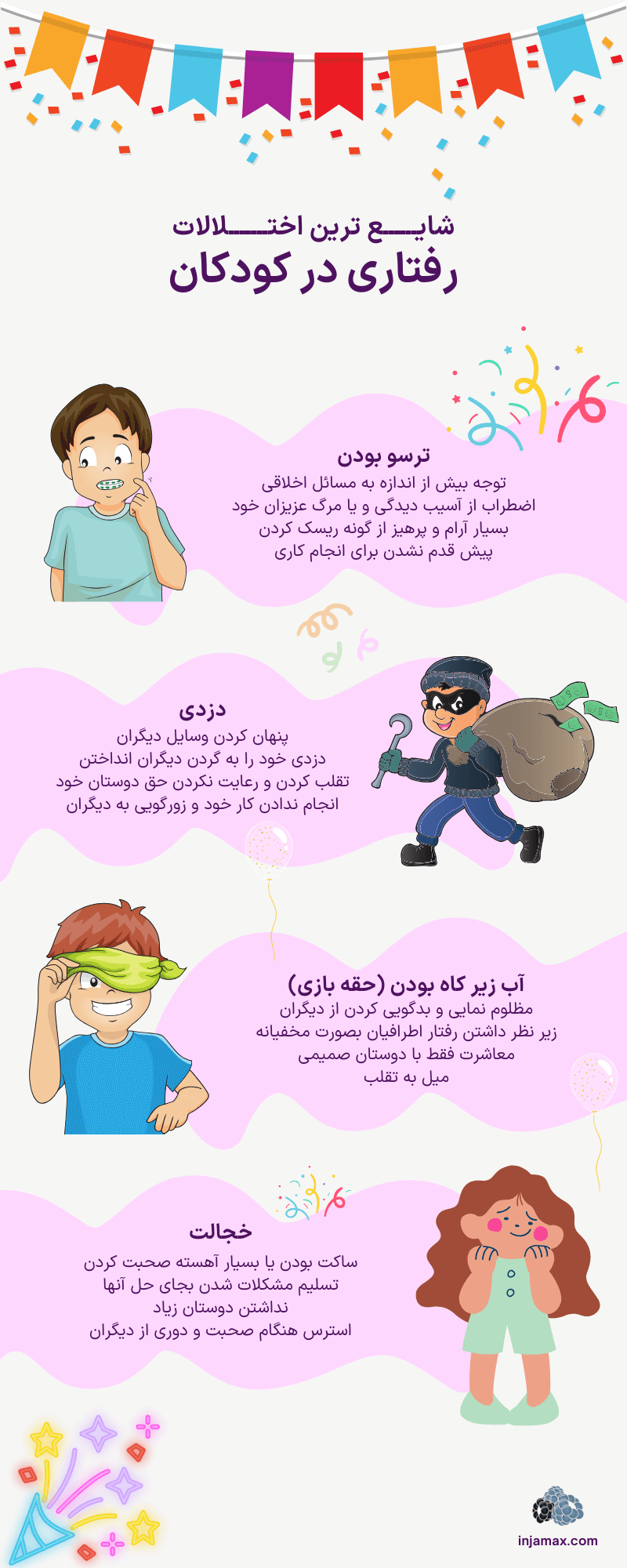 اینفوگرافیک اختلالات رفتاری در کودکان